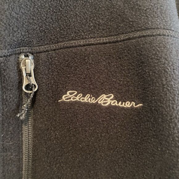 Eddie Bauer Sweater Mens Size TL Large Tall Black Half Zip Fleece Pocket Outdoor - Picture 3 of 12